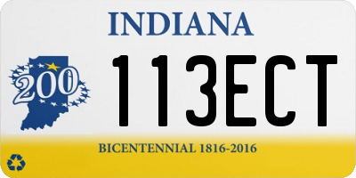 IN license plate 113ECT