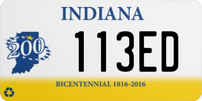 IN license plate 113ED