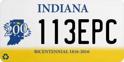IN license plate 113EPC