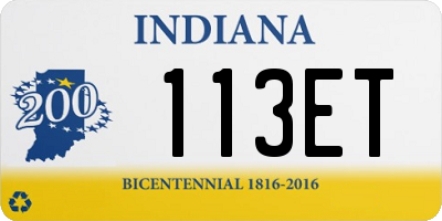 IN license plate 113ET