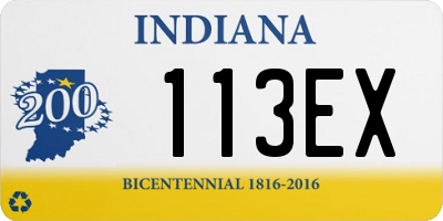IN license plate 113EX
