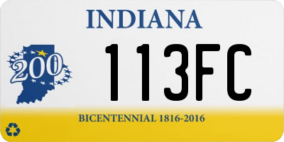 IN license plate 113FC