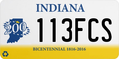 IN license plate 113FCS