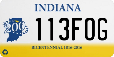 IN license plate 113FOG