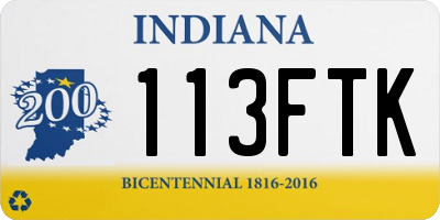 IN license plate 113FTK