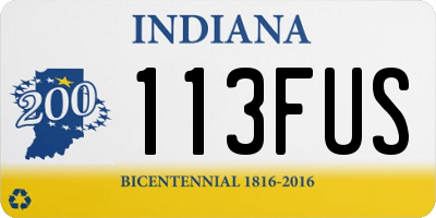 IN license plate 113FUS