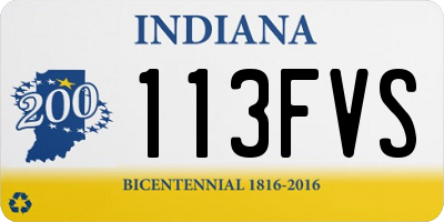 IN license plate 113FVS