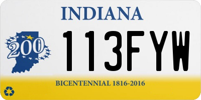 IN license plate 113FYW