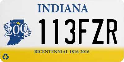 IN license plate 113FZR