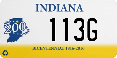 IN license plate 113G