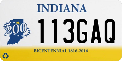 IN license plate 113GAQ