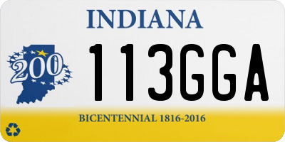 IN license plate 113GGA
