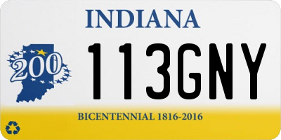 IN license plate 113GNY