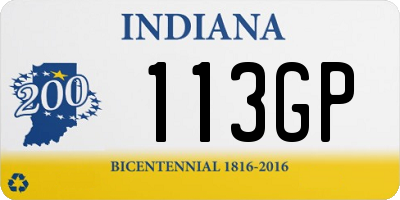 IN license plate 113GP