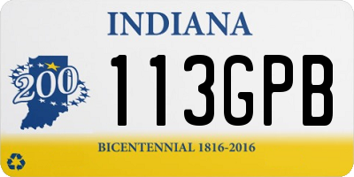 IN license plate 113GPB
