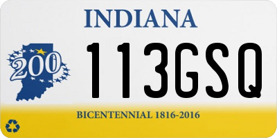IN license plate 113GSQ