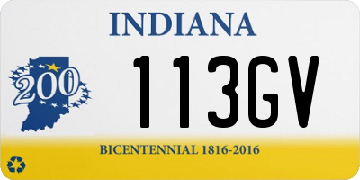 IN license plate 113GV