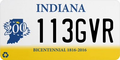 IN license plate 113GVR