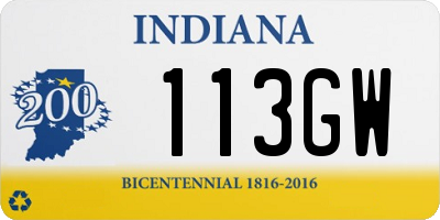 IN license plate 113GW