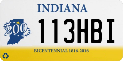 IN license plate 113HBI