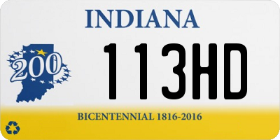 IN license plate 113HD