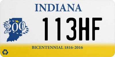 IN license plate 113HF