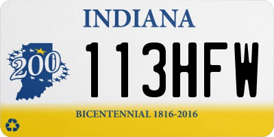 IN license plate 113HFW