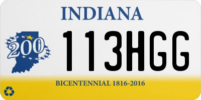 IN license plate 113HGG
