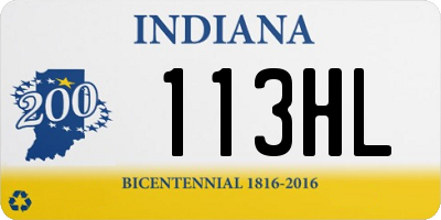IN license plate 113HL