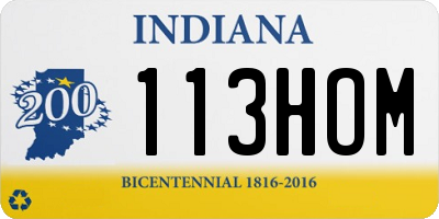 IN license plate 113HOM