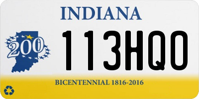 IN license plate 113HQO