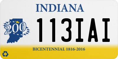 IN license plate 113IAI