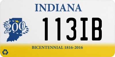 IN license plate 113IB