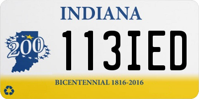 IN license plate 113IED