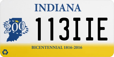 IN license plate 113IIE