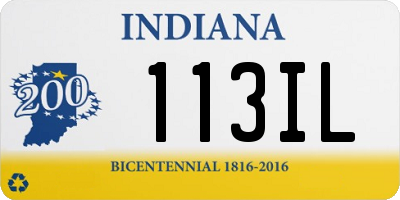 IN license plate 113IL