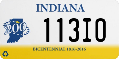 IN license plate 113IO