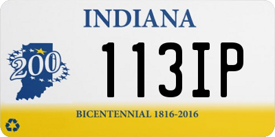 IN license plate 113IP