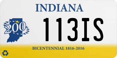 IN license plate 113IS