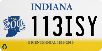IN license plate 113ISY