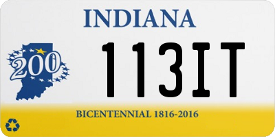 IN license plate 113IT