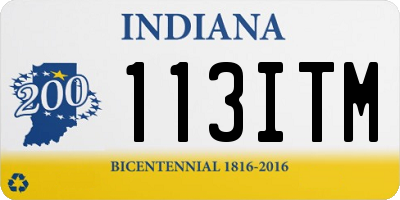 IN license plate 113ITM