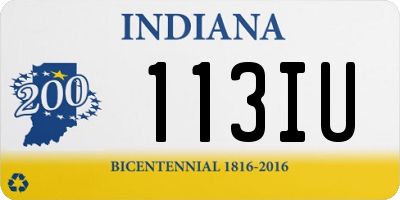 IN license plate 113IU