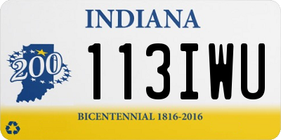 IN license plate 113IWU
