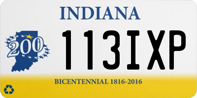 IN license plate 113IXP