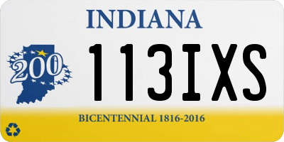 IN license plate 113IXS