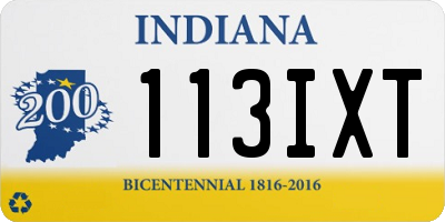 IN license plate 113IXT