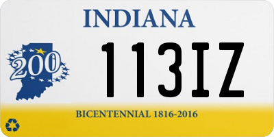 IN license plate 113IZ