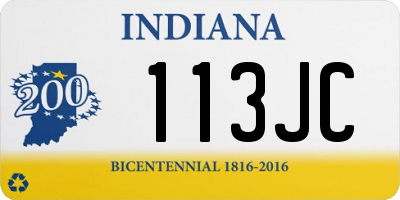 IN license plate 113JC