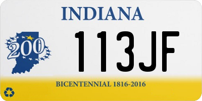 IN license plate 113JF